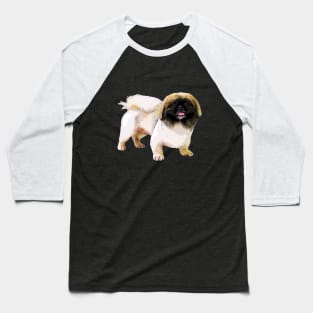 Pekingese Dog Adorable Pekinese Puppy Face Baseball T-Shirt